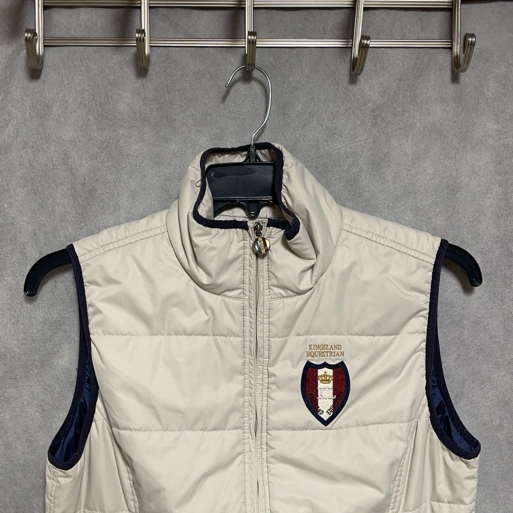 KINGSLAND Equestrian Vest Women M Ivory Puffer Primaloft Unisex Jacket Outerwear